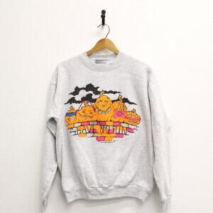 Vintage Halloween Jack-O-Lantern Pumpkin Sweatshirt Large